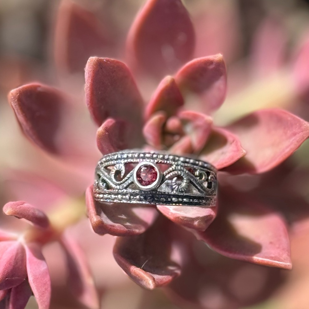 925 Silver garnet Gemstone Ring